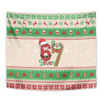 Funny Six Seven Meme Christmas Tapestry Santa Says 6 7 - Wonder Print Shop