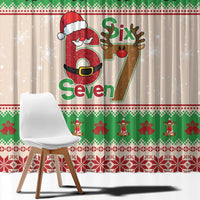 Funny Six Seven Meme Christmas Window Curtain Santa Says 6 7 - Wonder Print Shop