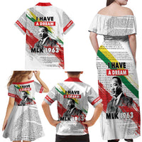 Martin Luther King Family Matching Off Shoulder Maxi Dress and Hawaiian Shirt Honoring The Legacy White Version LT05 - Wonder Print Shop