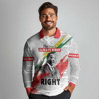 Martin Luther King Long Sleeve Polo Shirt Honoring The Legacy White Version LT05 - Wonder Print Shop