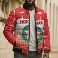 Custom Morocco Football Bomber Puffer Jacket 1994 Retro Red Version - Wonder Print Shop