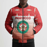 Custom Morocco Football Bomber Puffer Jacket 1994 Retro Red Version - Wonder Print Shop