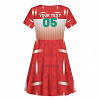 Custom Morocco Football Kid Short Sleeve Dress 1994 Retro Red Version LT05