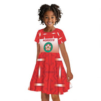 Custom Morocco Football Kid Short Sleeve Dress 1994 Retro Red Version LT05