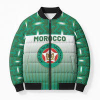 Custom Morocco Football Bomber Puffer Jacket 1994 Retro Green Version - Wonder Print Shop