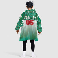 Custom Morocco Football Kid Wearable Blanket Hoodie 1994 Retro Green Version - Wonder Print Shop