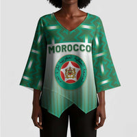 Custom Morocco Football Kimono Sleeve Blouse 1994 Retro Green Version - Wonder Print Shop