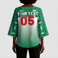 Custom Morocco Football Kimono Sleeve Blouse 1994 Retro Green Version - Wonder Print Shop