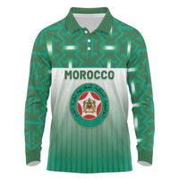 Custom Morocco Football Long Sleeve Polo Shirt 1994 Retro Green Version - Wonder Print Shop