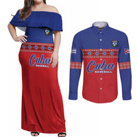Custom Cuba Baseball Couples Matching Off Shoulder Maxi Dress and Long Sleeve Button Shirt Special Version