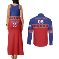 Custom Cuba Baseball Couples Matching Tank Maxi Dress and Long Sleeve Button Shirt Special Version