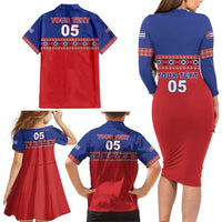 Custom Cuba Baseball Family Matching Long Sleeve Bodycon Dress and Hawaiian Shirt Special Version
