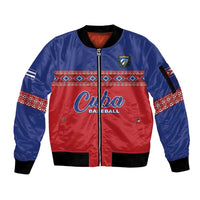 Custom Cuba Baseball Sleeve Zip Bomber Jacket Special Version