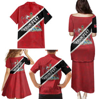 Personalized Trinidad and Tobago Family Matching Puletasi and Hawaiian Shirt Coat Of Arms Flag Style