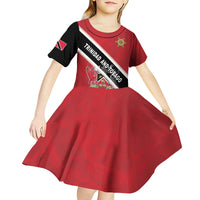 Personalized Trinidad and Tobago Kid Short Sleeve Dress Coat Of Arms Flag Style