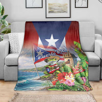 Puerto Rico Coqui Frog Blanket Happy Emancipation Day