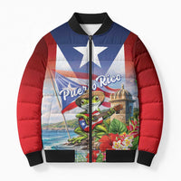 Puerto Rico Coqui Frog Bomber Puffer Jacket Happy Emancipation Day