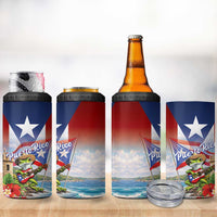 Puerto Rico Coqui Frog 4 in 1 Can Cooler Tumbler Happy Emancipation Day