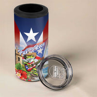 Puerto Rico Coqui Frog 4 in 1 Can Cooler Tumbler Happy Emancipation Day