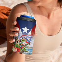 Puerto Rico Coqui Frog 4 in 1 Can Cooler Tumbler Happy Emancipation Day