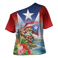 Puerto Rico Coqui Frog Cross Shoulder Shirt Happy Emancipation Day