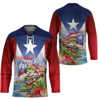 Puerto Rico Coqui Frog Hockey Jersey Happy Emancipation Day