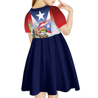 Puerto Rico Coqui Frog Kid Short Sleeve Dress Happy Emancipation Day