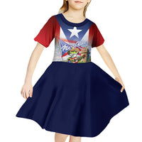 Puerto Rico Coqui Frog Kid Short Sleeve Dress Happy Emancipation Day