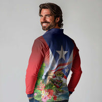 Puerto Rico Coqui Frog Long Sleeve Polo Shirt Happy Emancipation Day