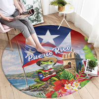 Puerto Rico Coqui Frog Round Carpet Happy Emancipation Day