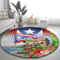 Puerto Rico Coqui Frog Round Carpet Happy Emancipation Day