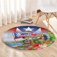 Puerto Rico Coqui Frog Round Carpet Happy Emancipation Day