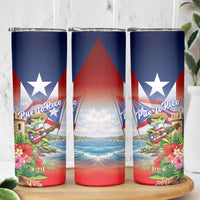 Puerto Rico Coqui Frog Skinny Tumbler Happy Emancipation Day