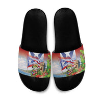 Puerto Rico Coqui Frog Slide Sandals Happy Emancipation Day