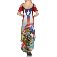 Puerto Rico Coqui Frog Summer Maxi Dress Happy Emancipation Day