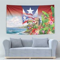 Puerto Rico Coqui Frog Tapestry Happy Emancipation Day