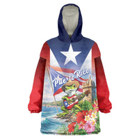 Puerto Rico Coqui Frog Wearable Blanket Hoodie Happy Emancipation Day