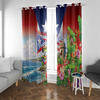 Puerto Rico Coqui Frog Window Curtain Happy Emancipation Day