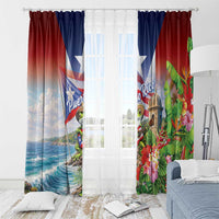 Puerto Rico Coqui Frog Window Curtain Happy Emancipation Day