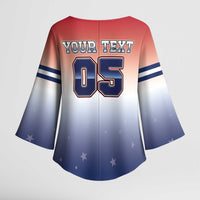 Custom USA Ice Hockey Team Kimono Sleeve Blouse Go USA Unique Style