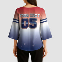 Custom USA Ice Hockey Team Kimono Sleeve Blouse Go USA Unique Style