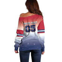 Custom USA Ice Hockey Team Off Shoulder Sweater Go USA Unique Style