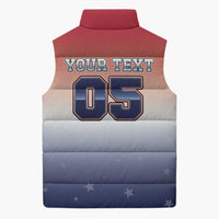 Custom USA Ice Hockey Team Sleeveless Puffer Jacket Go USA Unique Style
