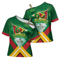 Guyana 60th Independence Diamond Jubilee Cross Shoulder Shirt