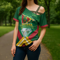 Guyana 60th Independence Diamond Jubilee Cross Shoulder Shirt