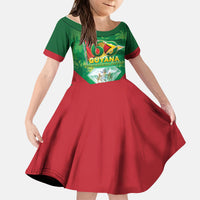 Guyana 60th Independence Diamond Jubilee Kid Short Sleeve Dress