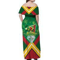 Guyana 60th Independence Diamond Jubilee Off Shoulder Maxi Dress