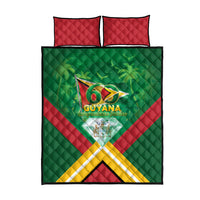Guyana 60th Independence Diamond Jubilee Quilt Bed Set