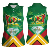 Guyana 60th Independence Diamond Jubilee Women Sleeveless Polo Shirt