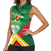 Guyana 60th Independence Diamond Jubilee Women Sleeveless Polo Shirt